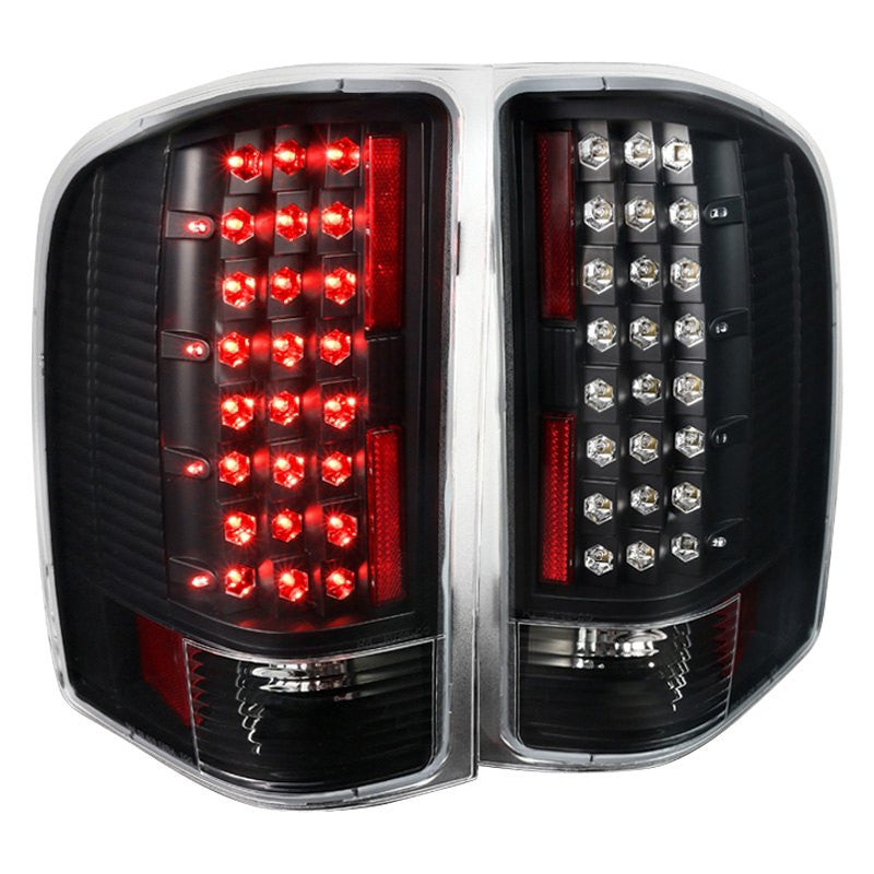 Spec-D 07-13 Silverado 2500HD 3500HD LED Tail Lights Matte Black/Smoke