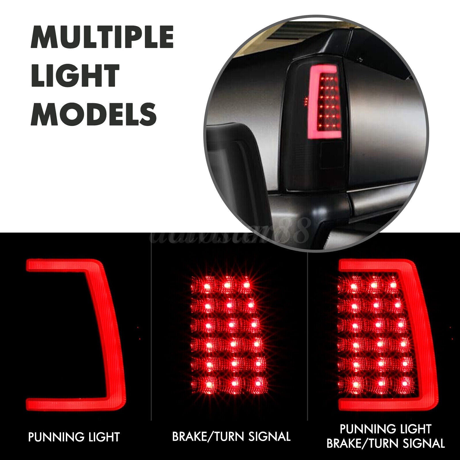 2003-2006 Chevrolet Silverado 1500 LED Tube Smoke Tail Lights