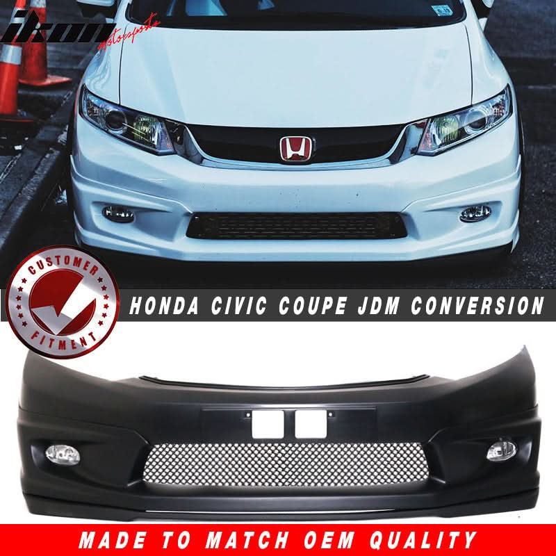 2012-2013Â Honda Civic 2Dr JDM Front Bumper Mug Lip Conversion Foglight