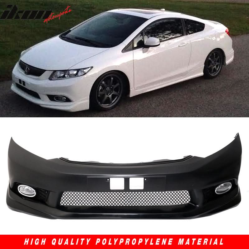 2012-2013Â Honda Civic 2Dr Front Bumper MD Lip Conversion Foglight PP