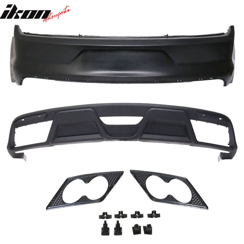 2015-2016Â Ford Mustang GT350 Black Front Rear Bumper Conversion PP