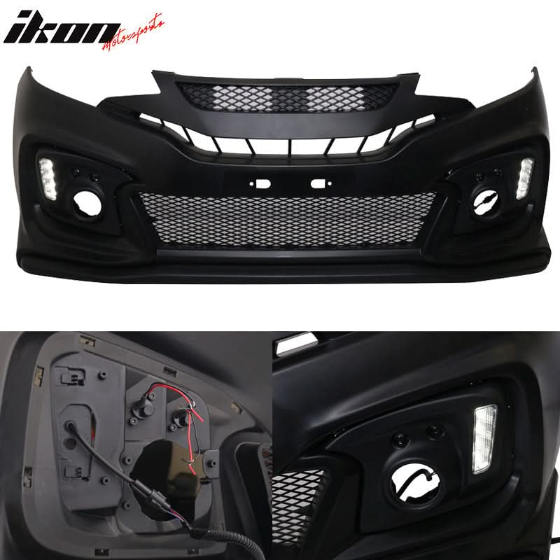2015-2016Â Honda Fit GK5 Front Bumper Conversion Cover DRL Light PP
