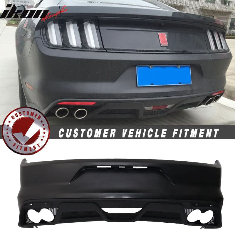 2015-2016Â Ford Mustang GT350 Black Rear Bumper Kit With Diffuser