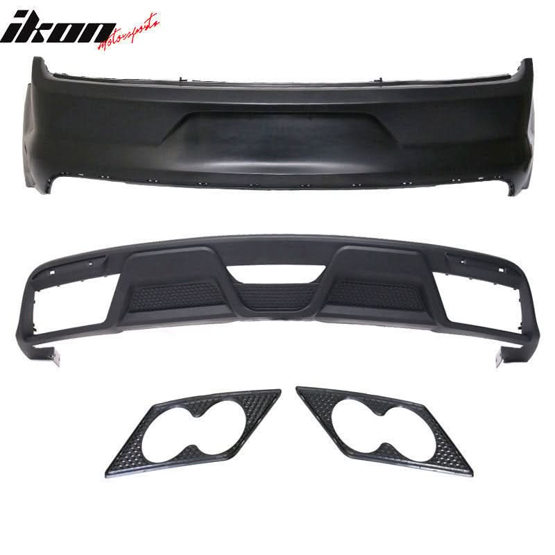 2015-2016Â Ford Mustang GT350 Black Rear Bumper Kit With Diffuser
