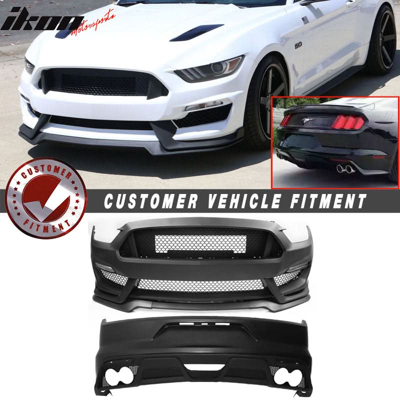 2015-2016Â Ford Mustang GT350 Black Front Rear Bumper Conversion PP