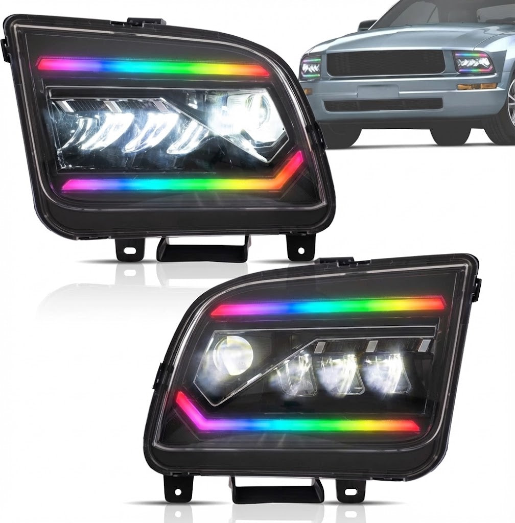 NTXGLOW RGB led headlights (2005 - 2009 Ford Mustang)