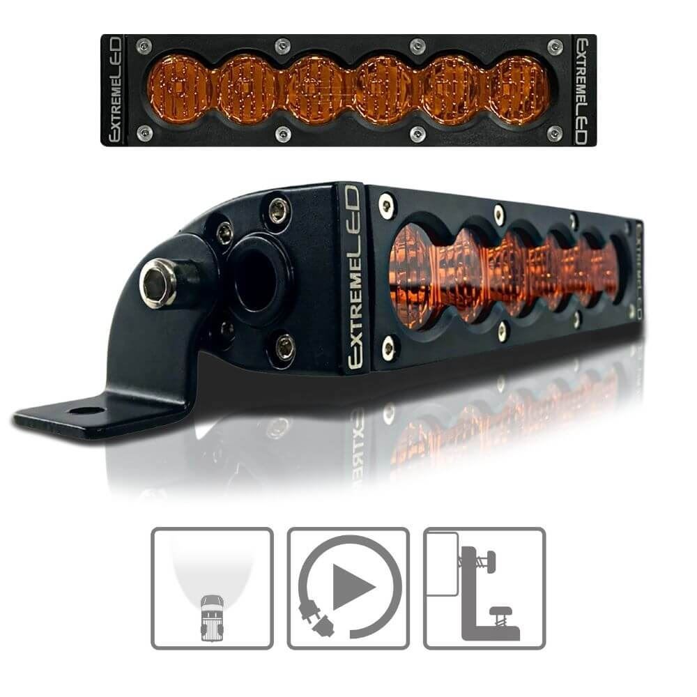 ExtremeLED 6" X6S Slim Amber 30W Flood LED Light Bar