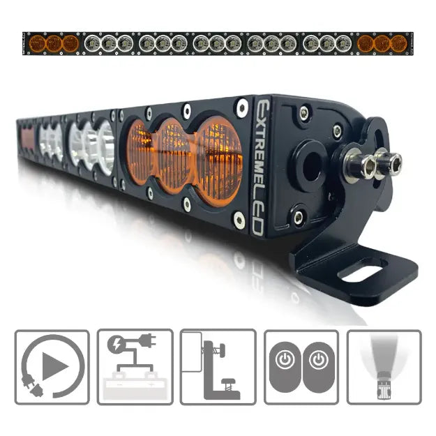ExtremeLED 38" X6 Amber/White 210W Combo Beam LED Light Bar & Harness Kit