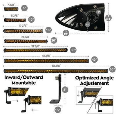 ExtremeLED All Amber LED Light Bar - Single Row