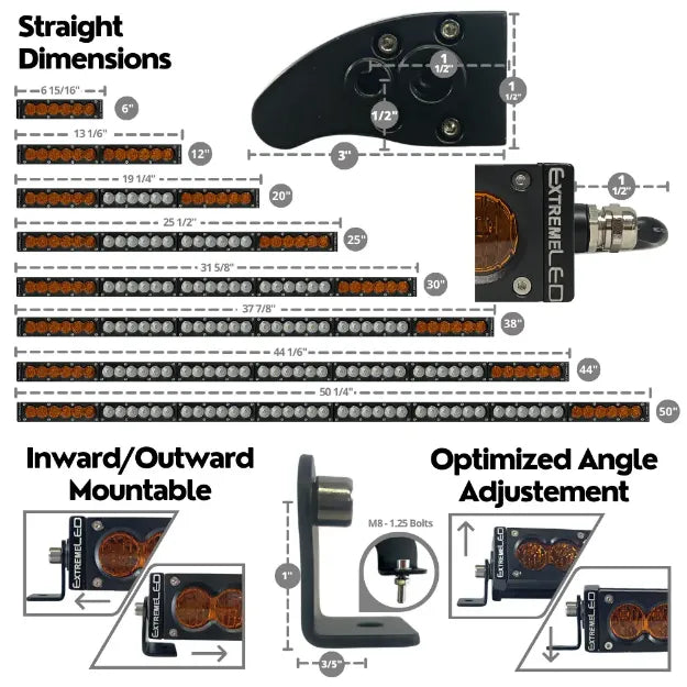 ExtremeLED X6S Slim Amber & White LED Light Bar & Harness