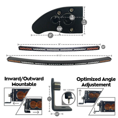 ExtremeLED 50" Curved X6S Slim Amber/White 240W LED Light Bar & Harness