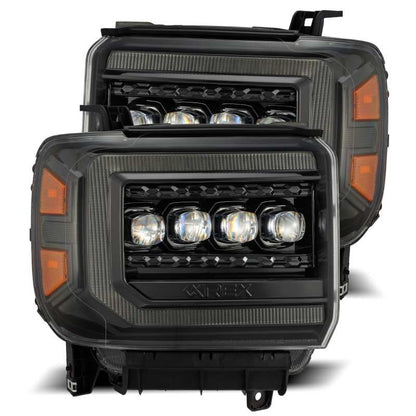 AlphaRex 14-18 GMC Sierra NOVA-Series LED Projector Headlights Alpha-Black