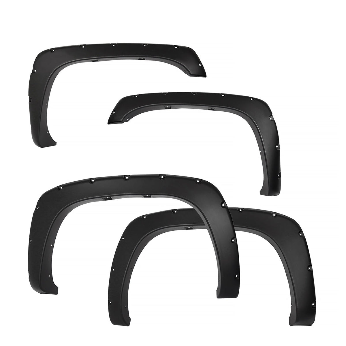 1999-2006 Chevy Silverado Sierra Bolt Fender Flares Smooth Black ABS