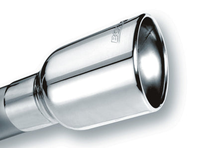 Borla Universal Polished Tip Single Oval Rolled Angle-Cut w/Clamp (inlet 2 1/2in. Outlet 4 1/4 x 3 1 20155