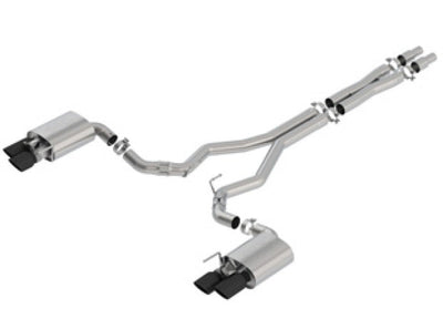 Borla 2018 Ford Mustang GT 5.0L AT/MT 3in ATAK Catback Exhaust Black Chrome Tips w/ Valves 140743BC