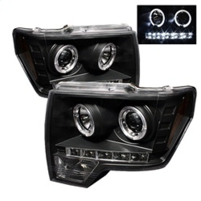 Spyder Ford F150 09-14 Projector Headlights Halogen Model- LED Halo LED Blk PRO-YD-FF15009-HL-BK 5010230