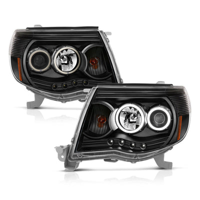 Anzo 2005-2011 Toyota Tacoma Projector Headlights w/ Halo Black