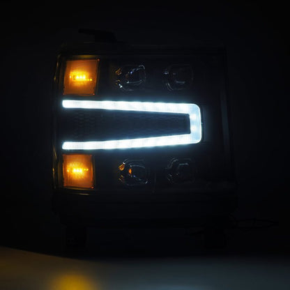 AlphaRex 16-18 Chevrolet Silverado 1500 NOVA-Series LED Projector Headlights Black