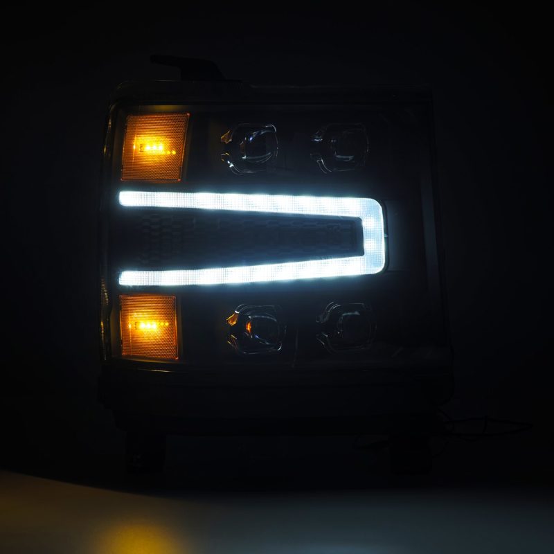 AlphaRex 16-18 Chevrolet Silverado 1500 NOVA-Series LED Projector Headlights Black