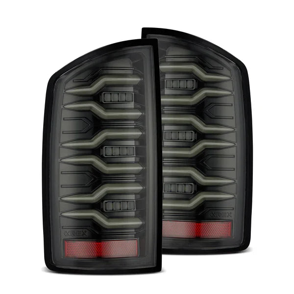 AlphaRex 07-08 Dodge Ram 1500/07-09 Dodge Ram 2500/3500 Truck LUXX-Series LED Tail Lights Alpha-Black