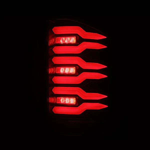 AlphaRex 07-13 Chevy Silverado LUXX-Series LED Tail Lights Black-Red