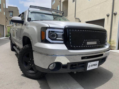 AlphaRex 07-13 GMC Sierra LUXX-Series LED Projector Headlights Jet Black