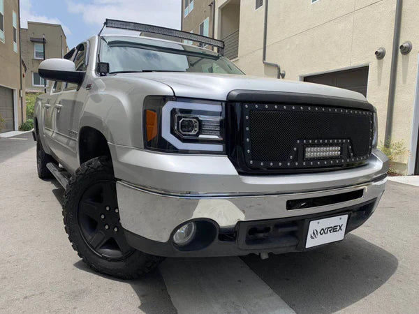 AlphaRex 07-13 GMC Sierra LUXX-Series LED Projector Headlights Jet Black