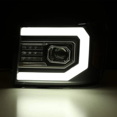 AlphaRex 07-13 GMC Sierra LUXX-Series LED Projector Headlights Jet Black