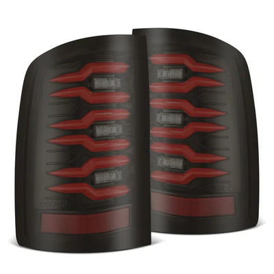 AlphaRex 07-13 GMC Sierra LUXX-Series LED Tail Lights Black Red
