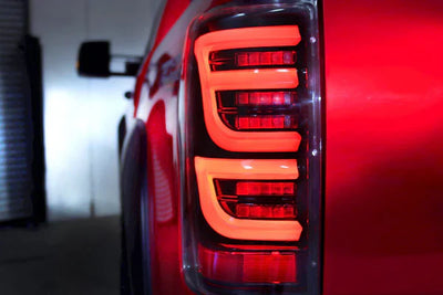 AlphaRex 07-13 Toyota Tundra LUXX-Series LED Tail Lights Black-Red