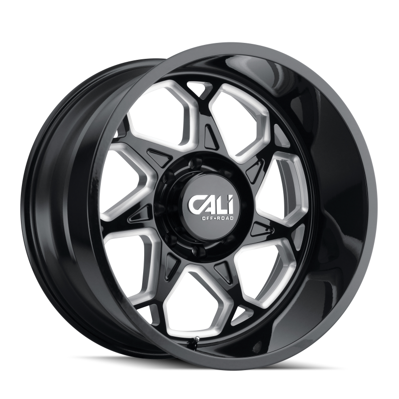 Cali Off-Road 9111 Sevenfold 20x12 / 6x139.7 BP / -51mm Offset / 106mm Hub Gloss Black Milled Wheel 9111-2283BM