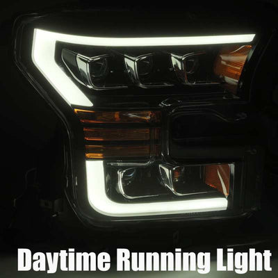 AlphaRex 15-17 Ford F150 / 17-20 F150 Raptor NOVA-Series LED Projector Headlights Black