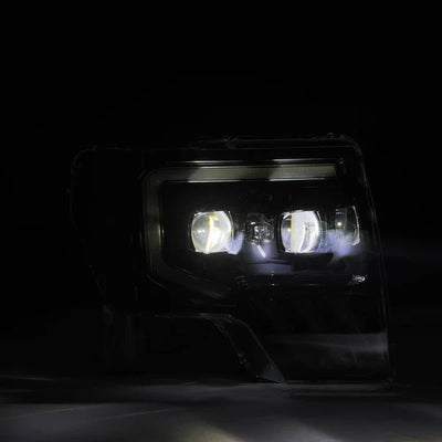 AlphaRex 09-14 Ford F150 MKII LUXX-Series LED Projector Headlights Alpha-Black