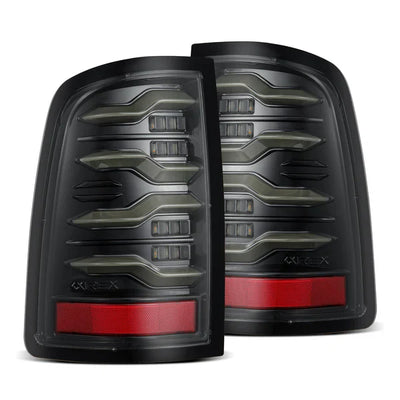 AlphaRex 09-18 Ram Truck LUXX-Series LED Tail Lights Alpha-Black