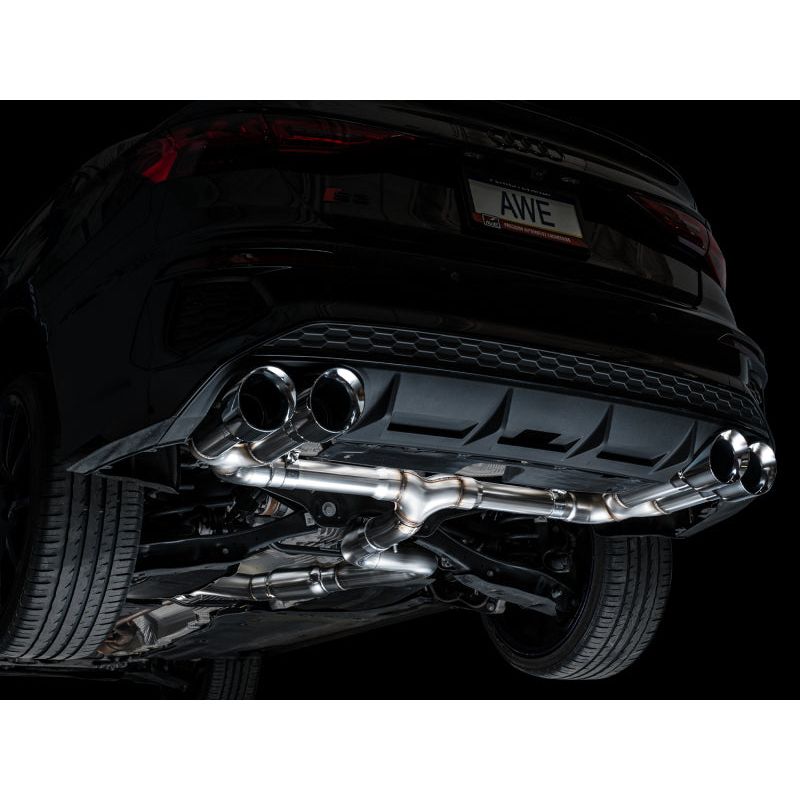 AWE 22-24 Audi 8Y S3 Track Edition Exhaust  - Chrome Silver Tips