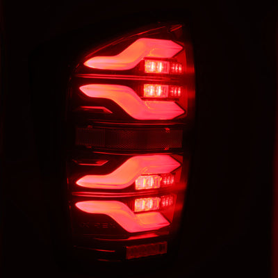 AlphaRex 16-23 Toyota Tacoma LUXX-Series LED Tail Lights Black-Red