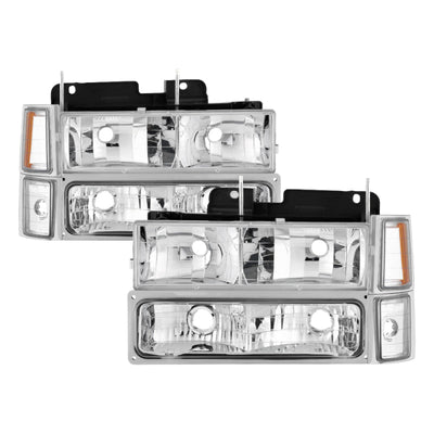 SPYDER Xtune Chevy Suburban 94-98 Headlights w/ Corner & Parking Lights 8pcs Chrome HD-JH-CCK88-AM-C-SET 5069535