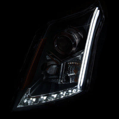 Anzo 2010-2015 Cadillac Srx Projector Headlights w/Plank Style Design Black