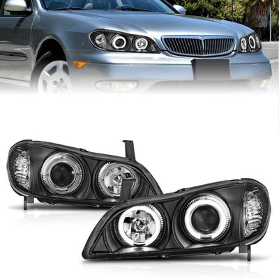 Anzo 2000-2004 Infiniti I30 Projector Headlights w/ Halo Black