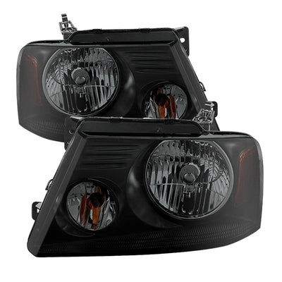 SPYDER Xtune Ford F150 04-08 Amber Crystal Headlights Black Smoked HD-JH-FF15004-AM-BSM 9030338