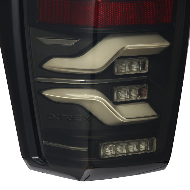 AlphaRex 16-23 Toyota Tacoma LUXX-Series LED Tail Lights Black