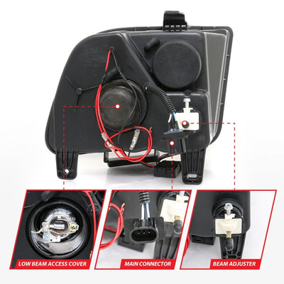 Anzo 2005-2009 Ford Mustang Projector Headlights w/ Halo Black