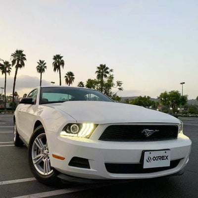 AlphaRex 10-12 Ford Mustang LUXX-Series LED Projector Headlights Alpha-Black