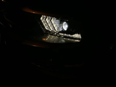 AlphaRex 10-12 Ford Mustang LUXX-Series LED Projector Headlights Alpha-Black