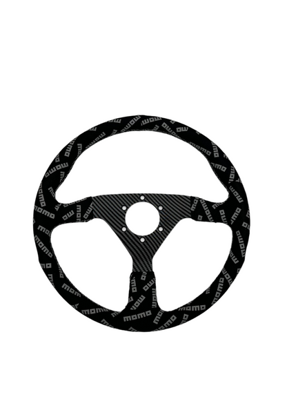 2nd Option Racing Steering Wheel Momo Track Style Black Suede Carbon Center