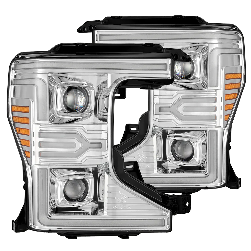 AlphaRex 20-22 Ford Super Duty LUXX-Series LED Projector Headlights Chrome