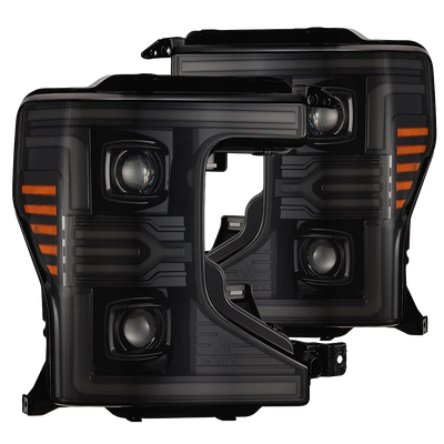 AlphaRex 20-22 Ford Super Duty LUXX-Series LED Projector Headlights Alpha Black