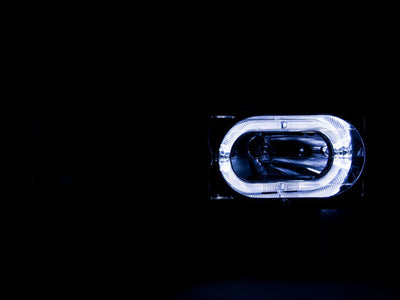 Anzo Black Crystal Halo Headlights 1992-1999 Chevy Suburban