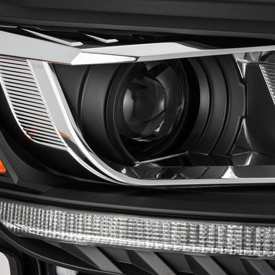 AlphaRex 19-23 Ford Ranger PRO-Series Halogen Projector Headlights Black