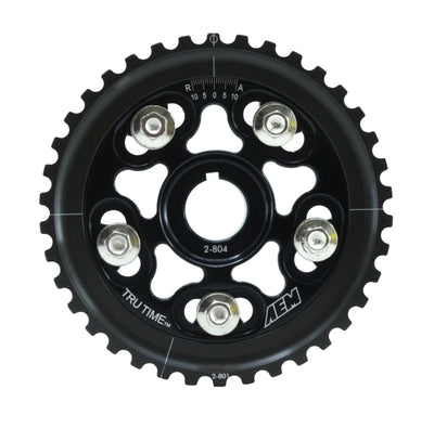 AEM Electronics Tru-Time Cam Gear Black 5-Bolt Honda D16Y7 & D16Y8